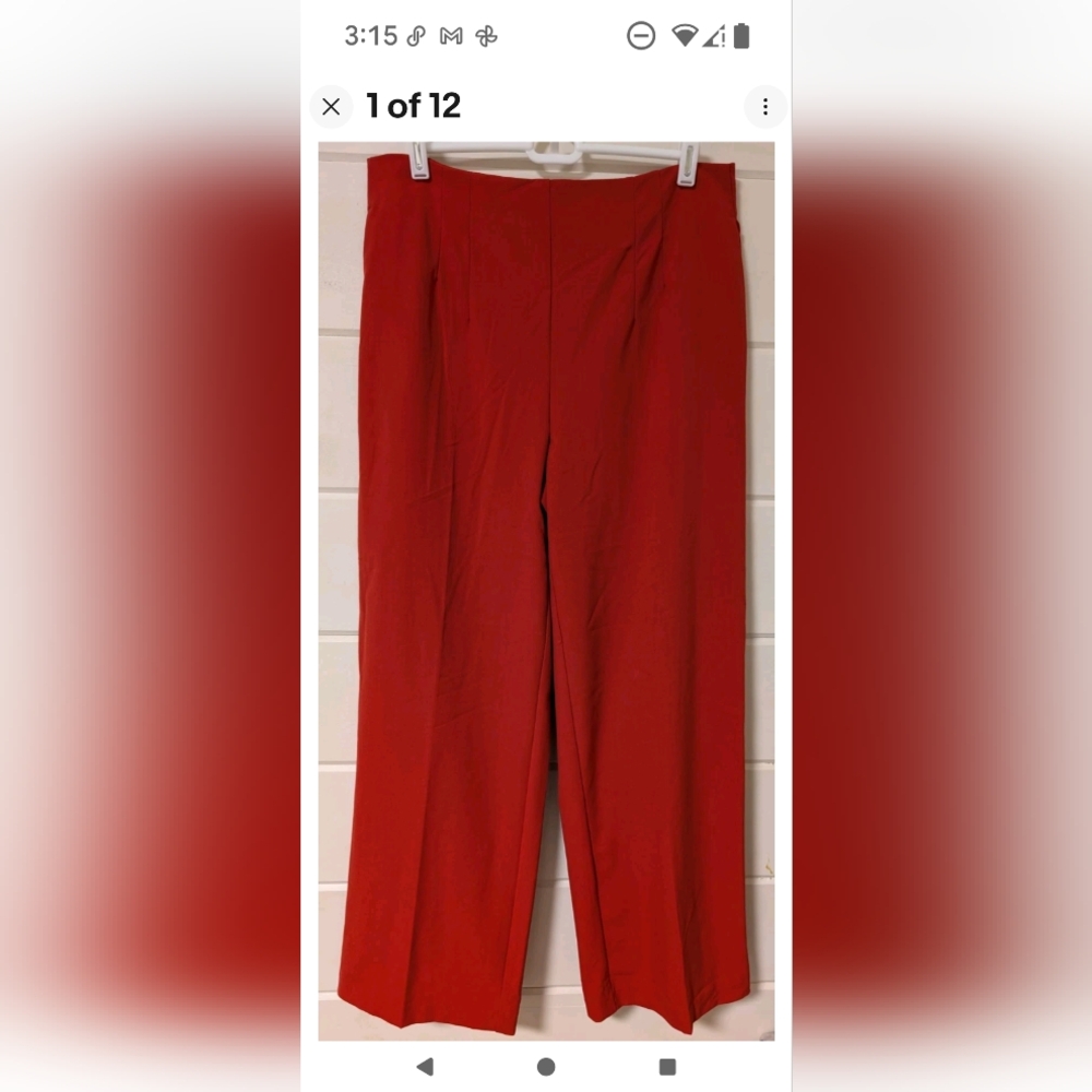 Nicole Miller Red Wide Leg Pants Size Medium